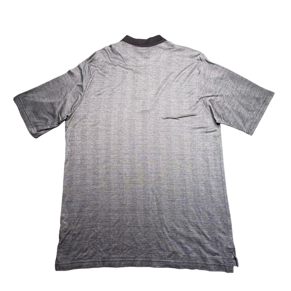 Nicklaus Golf Polo Shirt Mens XL Gray Herringbone Double Mercerized Cotton Short - Picture 4 of 7